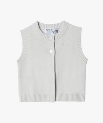 ベビー ”b．” ロゴ コットン ノースリーブ ニット ベスト