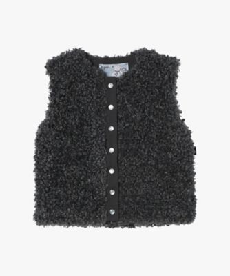 ＜agnes b. ENFANT (Baby&Kids)＞ベビー　ファー　カーディガンプレッション　ベスト（ＤＡ１６ＵＢＲ３８５９）