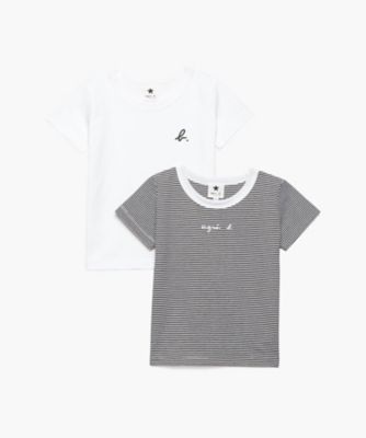 ＜agnes b. ENFANT (Baby&Kids)＞ＪＰＴ１　Ｅ　ＴＳ　キッズ　Ｔシャツ　２枚組（Ｅ９０１ＪＰＴ１０１０）