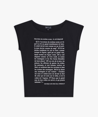 agnes b. (Women)/アニエスベー コットン　プリント　半袖　アーティスト　Ｔシャツ　”Ａｐｏｃａｌｙｐｓｅ　ｓｅｌｏｎ　Ｓｔ　Ｊｅａｎ”（Ｅ９３４ＳＲ６８０００）