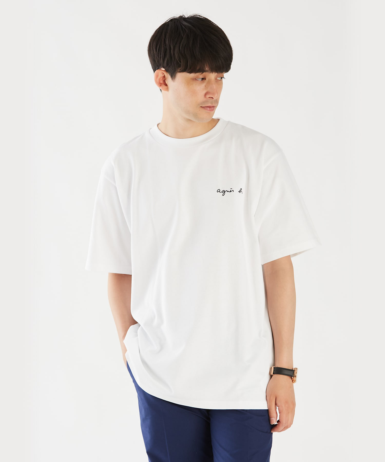 メンズ ロゴ刺繍 コットン 半袖 Tシャツ ”Christof メンズ ロゴ刺繍 コットン 半袖 Tシャツ ”Christof