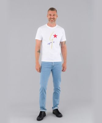 ユニセックス コットン プリント 半袖 アーティスト Tシャツ
