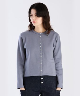 オーガニックコットン メルトン 長袖 カーディガンプレッション