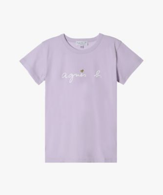 ＜agnes b. ENFANT (Baby&Kids)＞キッズ　ロゴ　ハート　プリント　コットン　半袖　Ｔシャツ　”Ｐｉｒａｔｅ”（ＥＡＴ１ＳＥＥ１５２２）