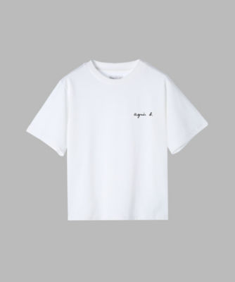 新品未使用 agnis b. クリーム色 半袖Tシャツ ミニロゴ コットン 半袖 Tシャツ ”Christof