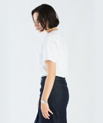 新品未使用 agnis b. クリーム色 半袖Tシャツ ミニロゴ コットン 半袖 Tシャツ ”Christof