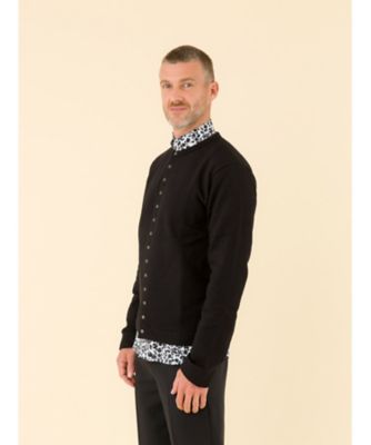 agnes b homme フード プレッション カーディガン ブラック M001 CARDIGAN カーディガンプレッション