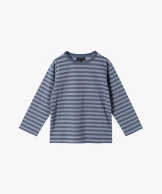 細ボーダー コットン 七分袖 Tシャツ ”Lil Cool
