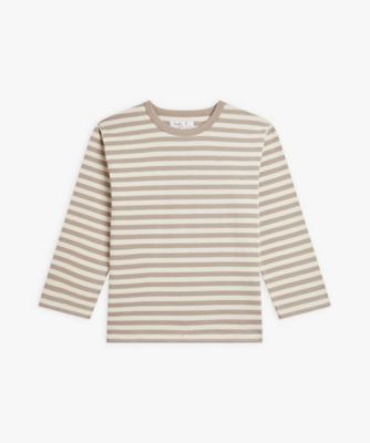 ＜agnes b. (Women)＞細ボーダー　コットン　七分袖　Ｔシャツ　”Ｌｉｌ　Ｃｏｏｌ”（ＥＢＰ３Ｊ００８２３６６）