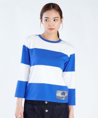 ボーダー コットン 7分袖 Tシャツ ”Lil Cool