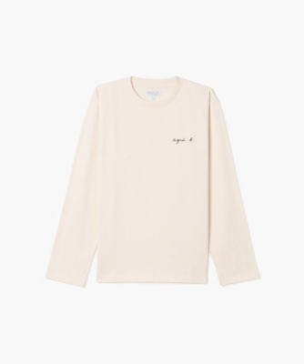 ＜agnes b. HOMME (Men)＞メンズ　ロゴ　プリント　コットン　長袖　Ｔシャツ　”Ｃｈｒｉｓｔｏｆ”（ＥＣＤ８Ｋ３３００２１）