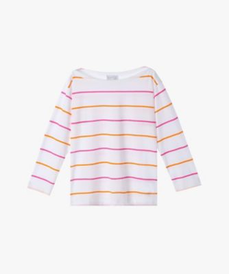 agnes b. (Women)/アニエスベー ボーダー　コットン　ボートネック　七分袖　Ｔシャツ（ＥＣＯ０ＪＩＸ４０１０）