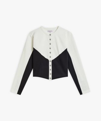 ＜agnes b. (Women)＞オーガニックコットン　メルトン　長袖　カーディガンプレッション　”Ｎｅｗ　Ｔｗｏ”　（ＥＣＴ７Ｍ４３４０２７）