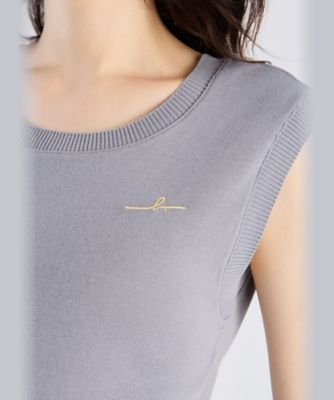 ”ｂ．”　ロゴ刺繍　コットンニット　ベスト　”Ｏｖａｌｉｎｅ”（ＥＣＹ９Ｋ４０１８６９）