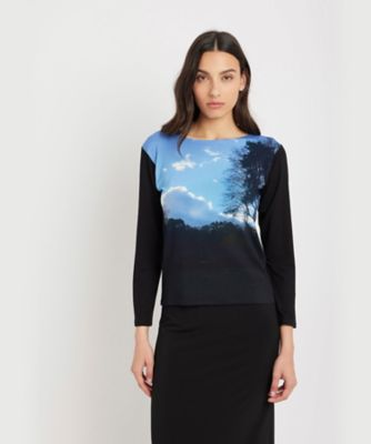 フォトプリント コットン 長袖 Tシャツ ”Ciel Bleu