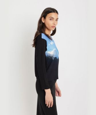 フォトプリント コットン 長袖 Tシャツ ”Ciel Bleu