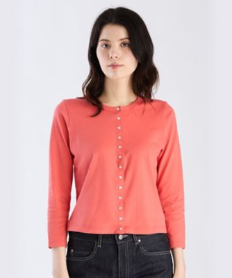 アニエスベー agnes b. カーディガンプレッション 長袖 トリコロールタグ 3 ライトブルー /DO ■OS ■SH レディース オーガニックコットン 長袖 カーディガンプレッション ”Le