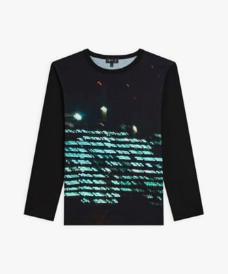 ＜agnes b. (Women)＞フォトプリント　クルーネック　長袖　Ｔシャツ　”Ｎｅｗ　Ｃｏｏｌ　Ｂｉｃｏｌｏｒ”（ＥＤＤ２ＮＹ００００００）