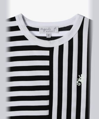 キッズ　細ボーダー　コットン　半袖　Ｔシャツ　Ｌｅｚａｒｄ（ＥＤＧ６Ｊ００８１０００）
