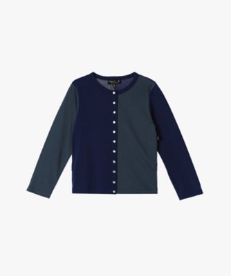 agnes b. ENFANT (Baby&Kids)/アニエスベー　アンファン キッズ バイカラー コットン 長袖 カーディガンプレッション (EU43JF59680)