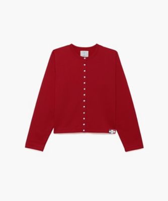 ＜三越伊勢丹/公式＞ agnes b. (Women)/アニエスベー M001 CARDIGAN カーディガンプレッション ［Made in France］ 407レッド トップス【三越伊勢丹/公式】