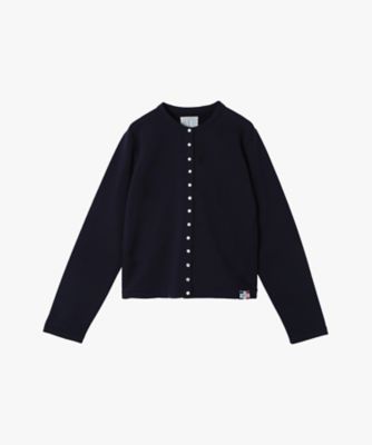 試着のみagnès b. ブラック綿カーディガン agnes b.｜WEB限定 ロゴ コットン 長袖 カーディガン