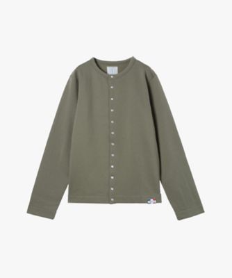 メンズ オーガニックコットン メルトン 長袖 カーディガンプレッション