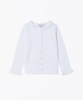 ＜agnes b. ENFANT (Baby&Kids)＞Ｊ０００　Ｅ　ＣＨＥＭＩＳＥ　キッズ　フリルブラウス（Ｆ４７１Ｊ００００１０）