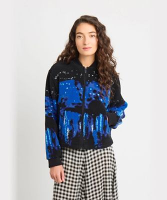 フォトプリント フェイクファー ブルゾン ”Lumieres la