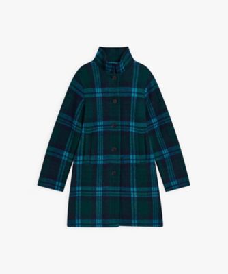 あのページ タータンチェック コットン ウール コート ”Aimee