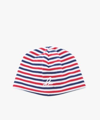 ＜agnes b. ENFANT (Baby&Kids)＞ベビー　”ｂ．”ロゴ　刺繍　トリコロールボーダー　コットン　ハット　（ＨＡ２５ＪＫＯ８６８０）