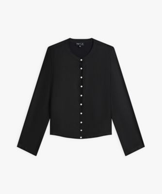 オーガニックコットン メルトン 長袖 カーディガンプレッション