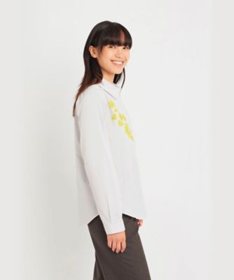 コットン プリント 長袖 アーティスト ブラウス ”Ma Za Si