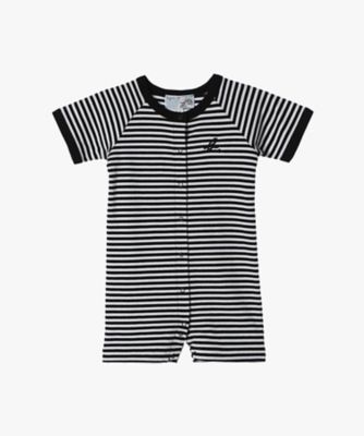 agnes b. ENFANT (Baby&Kids)/アニエスベー　アンファン ベビー 細ボーダー コットン 半袖 コンビネゾン (N899J190000)