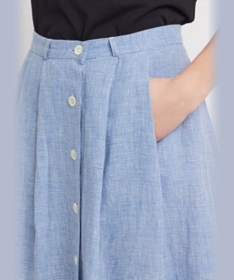 To⭐︎b. by agnes b.青と白のチェック柄ロングスカート サイズ36 agnes b.｜アニエスベーのスカート（チェック柄）通販 - ZOZOTOWN