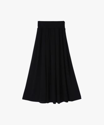 ＜agnes b. (Women)＞ブラック　トリアセテート　クレープ　プリーツ　ロングスカート　”Ｇｒａｎｄ　Ｈｏｔｅｌ”（Ｏ８２９Ｕ７０００００）