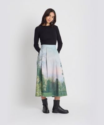 フォトプリント ロング フレアスカート ”Jardin