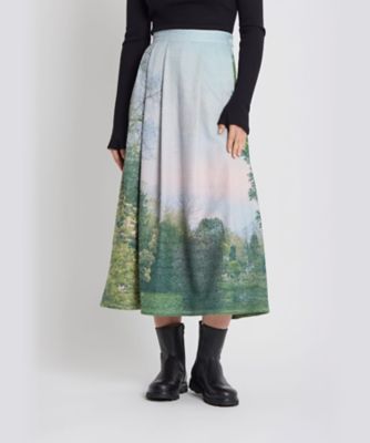 フォトプリント ロング フレアスカート ”Jardin