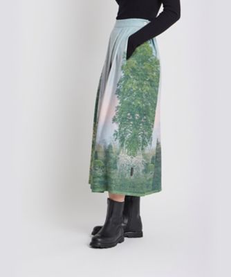 フォトプリント ロング フレアスカート ”Jardin