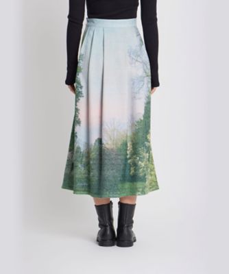 フォトプリント ロング フレアスカート ”Jardin