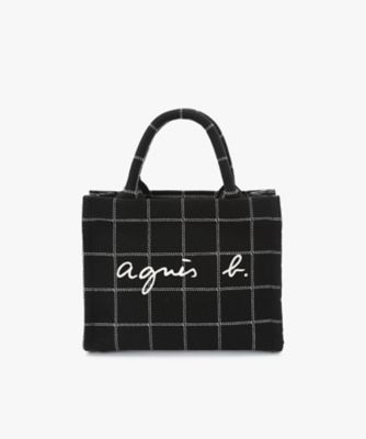 ＜agnes b. (Women)＞チェック　スモール　トートバッグ　ＺＡＸ０３Ａ－０１（Ｐ７６７ＶＴＩ７０００）