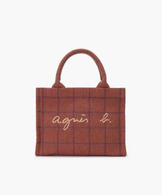 ＜agnes b. (Women)＞チェック　スモール　トートバッグ　ＺＡＸ０３Ａ－０１（Ｐ７６７ＶＴＩ７４０４２）