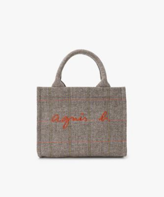 ＜agnes b. (Women)＞チェック　ウール　　スモール　トートバッグ　ＺＡＸ０３Ｂ－０１（Ｐ７６９ＶＴＩ８３０６１）