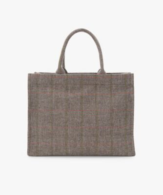 チェック ウール ラージ トートバッグ ZAX03B－02