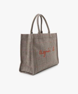 チェック ウール ラージ トートバッグ ZAX03B－02