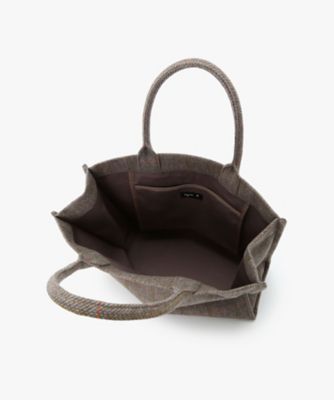 チェック ウール ラージ トートバッグ ZAX03B－02