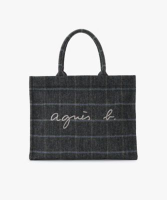 ＜agnes b. (Women)＞チェック　ウール　　ラージ　トートバッグ　ＺＡＸ０３Ｂ－０２（Ｐ７７０ＶＴＩ８８９８）