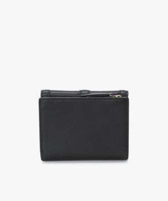 くろすけ　極美品　agnes b. アニエスベー　三つ折り　ウォレット ミニウォレット 三つ折り財布 小銭入れあり レザー 本革 型押し