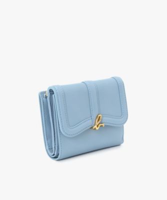 未使用　agnes b. レザー三つ折り財布 がま口　グリーン×ホワイト レザー 三つ折り ウォレット ZAW03－01
