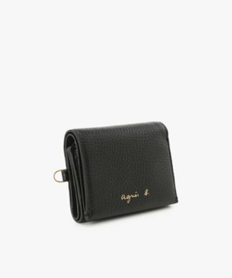 新品 agnes b. アニエスベー レザー 二つ折り財布 ブラック レザー 2way 三つ折り 財布ショルダー ZAW02A－01